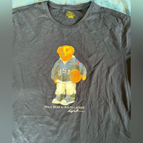 ❗️SOLD❗️Mens Polo Ralph Lauren Navy Blue Long Sleeve Bear Shirt - Picture 3 of 4